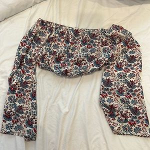 BILLA BONG off the shoulder cropped flare top